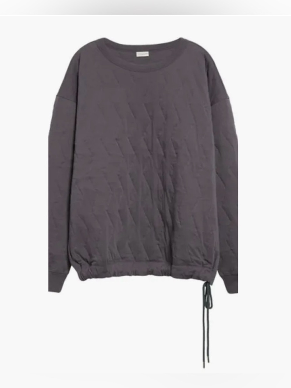 Dries Van Noten Charcoal Gray Quilted Pullover Sweatshirt